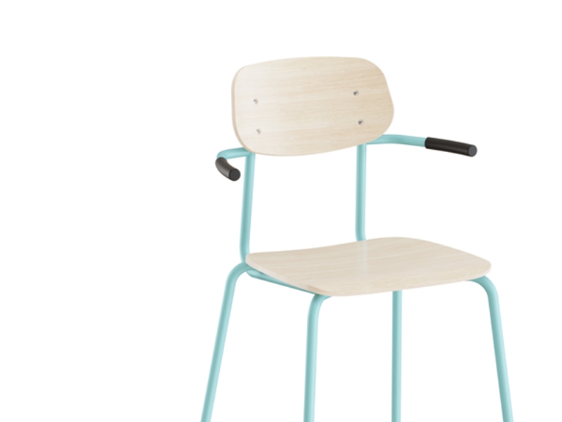 Stol Atlas 2111LK, vitpigmenterad eklaminat, blått underrede | Möbler - Stolar & Stolmattor - Matsalstolar | GameStuff