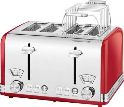 Proficook Pc-Ta 1194, 4 Skive , Rød, Stål, Metal, Knapper, Niveau, Dreje, 1630 W, 220 - 240 V