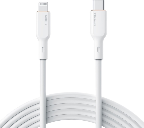 Aukey Cb-Scl2 White Sil Con Lightning-Usb C Cab