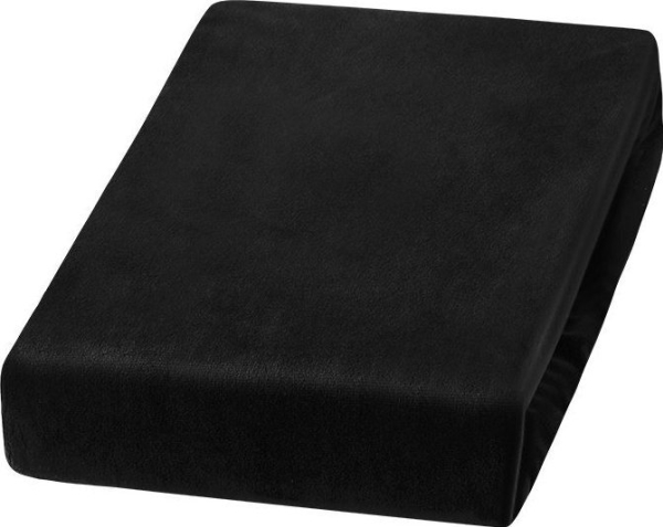 Activeshop Velours-Spannbettlaken, Schwarz
