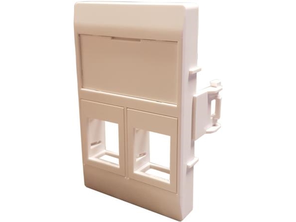 Datauttag, rakt - Typ C, för 2 Csslr plus keystone-kontakt, färg: vit | EL Artiklar - Andra EL - Övriga | GameStuff