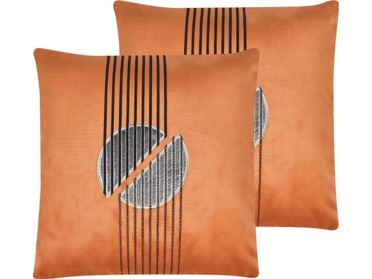 Shumee dekorativ velourpude 45 x 45 cm orange CEROPEGIA