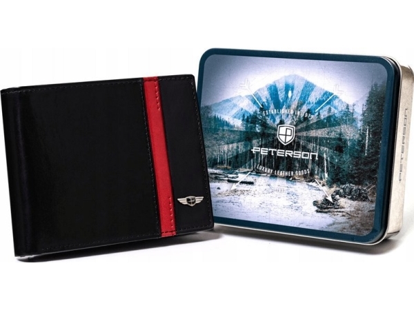 Peterson læderpung Peterson sort [DH] Læderpung til mænd PTN N61-VTP BL-RE