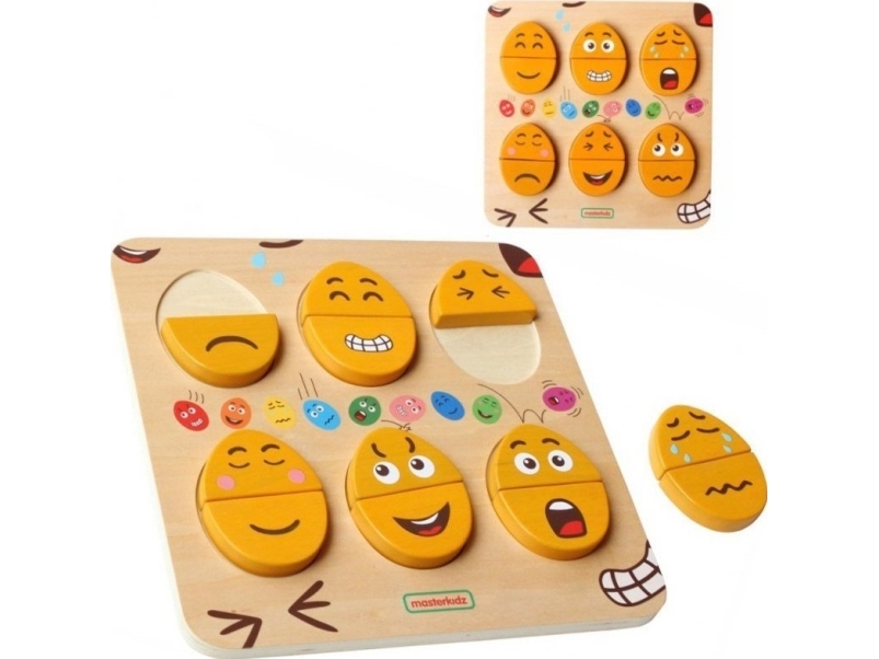 „Masterkidz“ emocijų mokymosi lenta mediniai kiaušiniai Koks humoras?!