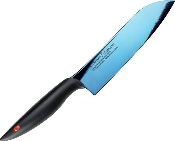 Kasumi KASUMI santoku-kniv med titanklinge 18 cm, blå
