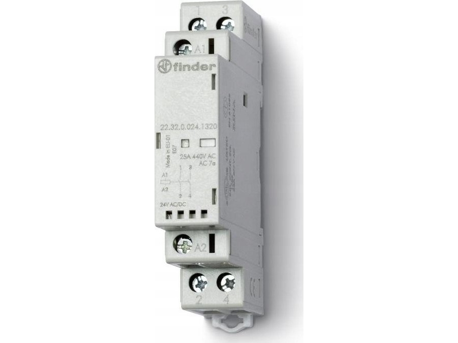 Finder 22.32.0.024.1320 Installationsbeskyttelse 2 X Sluttekontakt 250 V/Ac, 440 V/Ac 1 Stk