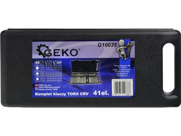 Geko Kpl.kluczy torx CRV 41el. plastikas laatikko (10)