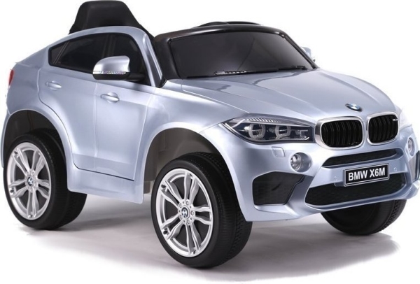 Lean Cars BMW X6 elbil silverlackerad | Utomhusleksaker - El & Bensinfordon - Elbilar för barn 6V | GameStuff