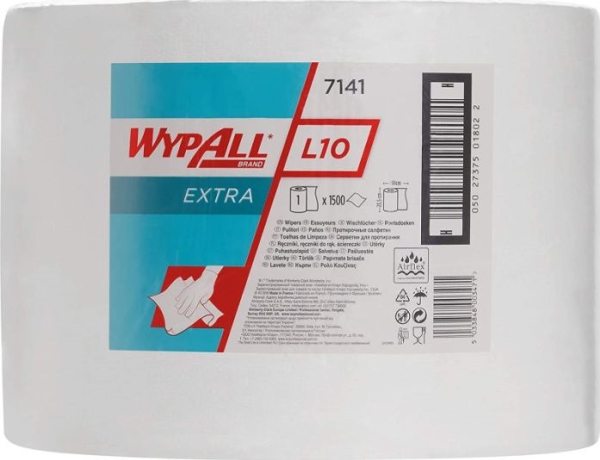 Wypall 7141 - L10 Extra, Großrolle, Weiß, 1-Lagig - 1500 Tücher