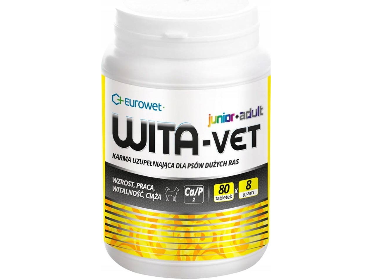 EUROWET Wita‑Vet Complex 8 g - kosttilskud til hunde, 80 tabletter