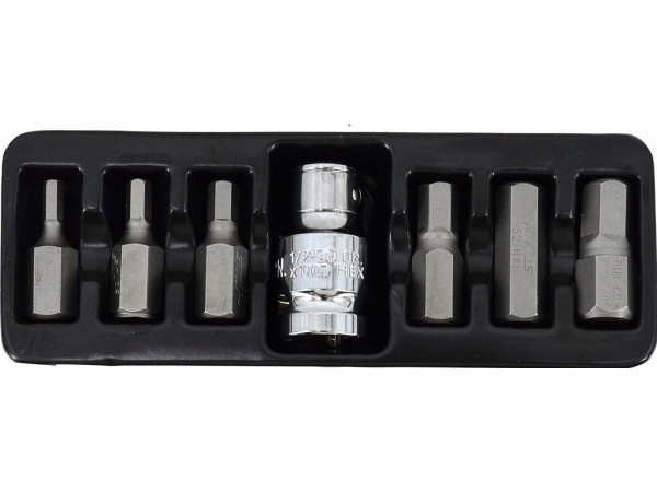 Awtools Unbrako-Bit 7 Stk 4-12 Mm + Adapter Black Line