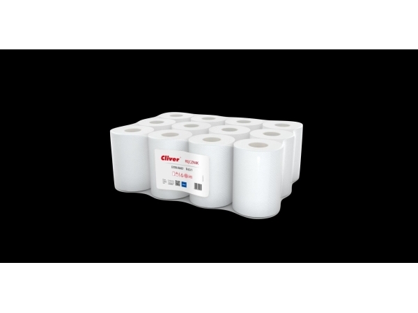 Cliver-pyyhe CLIVER 65 1-kertainen kierrätetty valkoinen (12 kpl)