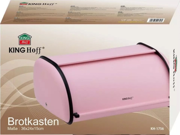 King Hoff PLIENINĖ DUONOS LŪŽĖ, MAŽA, 36 cm KINGHOFF KH-1756 ROŽINĖ