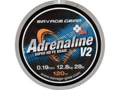 Savage Gear Plecionka HD4 Adrenaline V2 120m 0.22mm 15kg Grey (54831) | Utomhus - Fiskeredskap - Fiskelinor | GameStuff