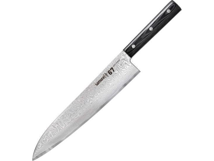 Damascus 67 Universal Kitchen Chef's Knife 240Mm With Wooden Handle
