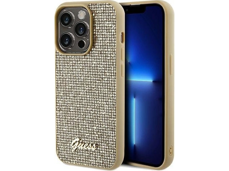 Dėklas Guess Guhcp14xpmsdgsd Iphone 14 Pro Max 6,7 "Gold / Gold Hardcase Disco Metal Script