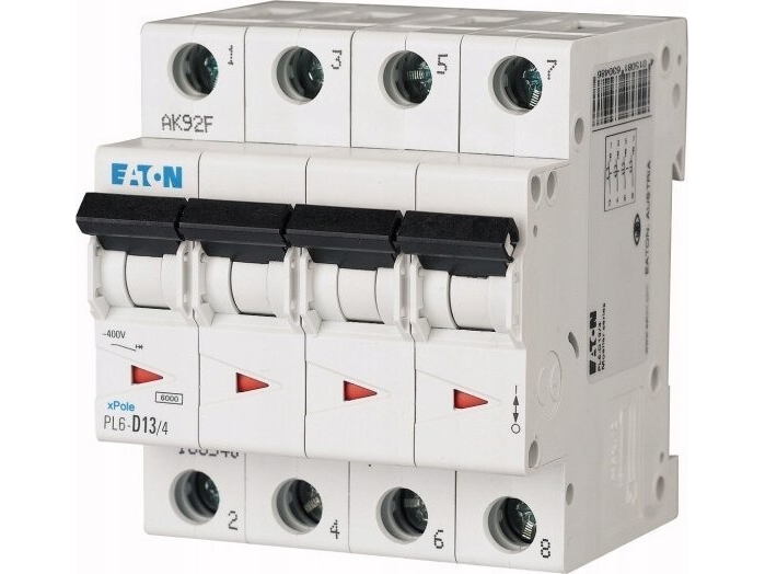 Eaton Leitungsschutzschalter 4P B 13A 6Ka Ac Pl6-B13/4