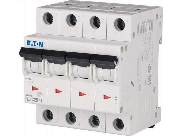 Eaton Leitungsschutzschalter 4P C 25A 6Ka Ac Pl6-C25/4 166523