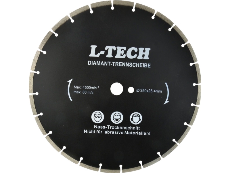 Geko Diamantblatt 350X8x25.4Mm Segmentiert L-Tech Schwarz (G00228)