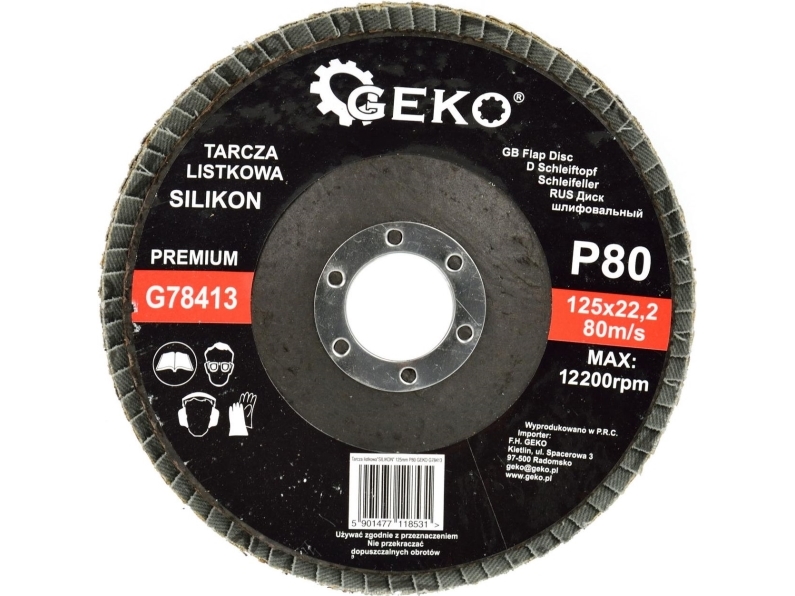 Geko Fächerscheibe "Silikon" 125 Mm P80 Geko Premium (10/200)