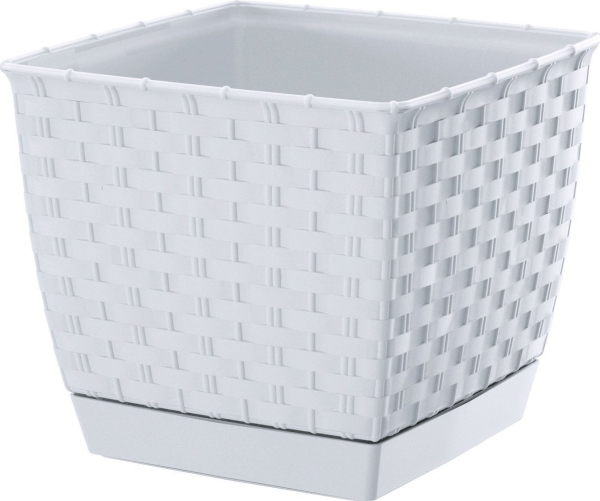 Prosperplast Kvadratisk Urtepotte Ratolla Square Drlk220-S449, Hvid, 21X21x19 Cm