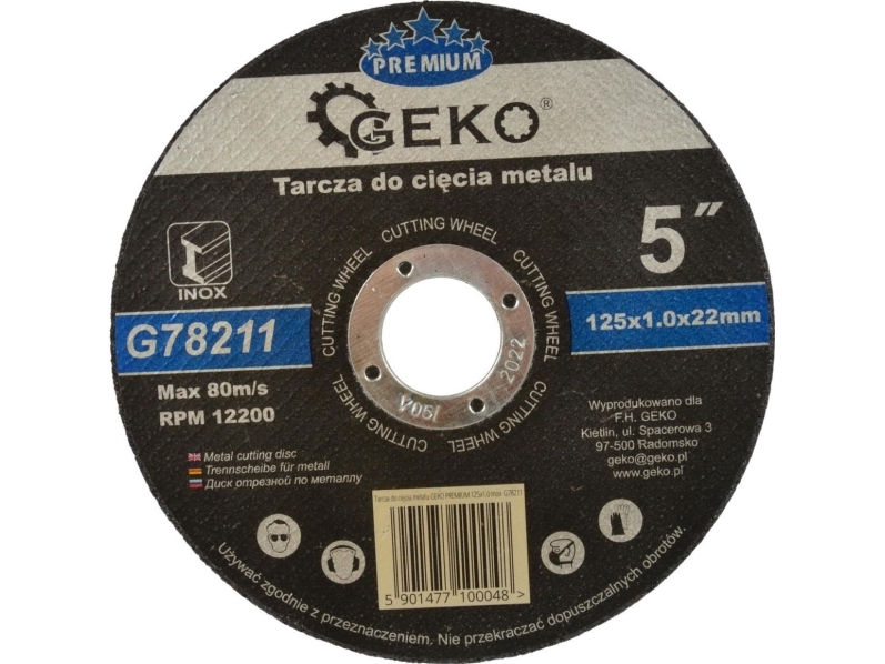 Geko kapskiva för metall Premium 125x1,0 Inox (G78211) | Verktyg & Verkstad - Handverktyg - Tillbehör til Handverktyg | GameStuff