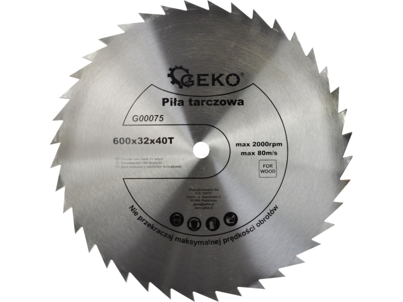 Geko Sägeblatt Für Holz 600X32x40t (G00075)