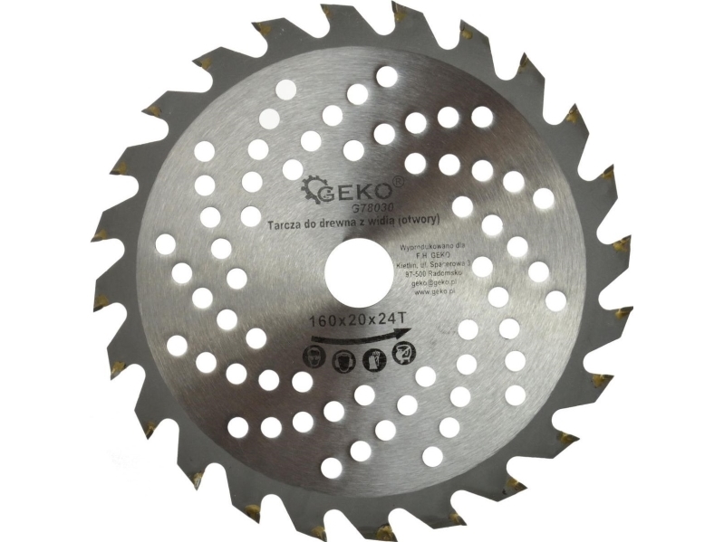 Geko Træskive 160X20x24t (Huller) (100)