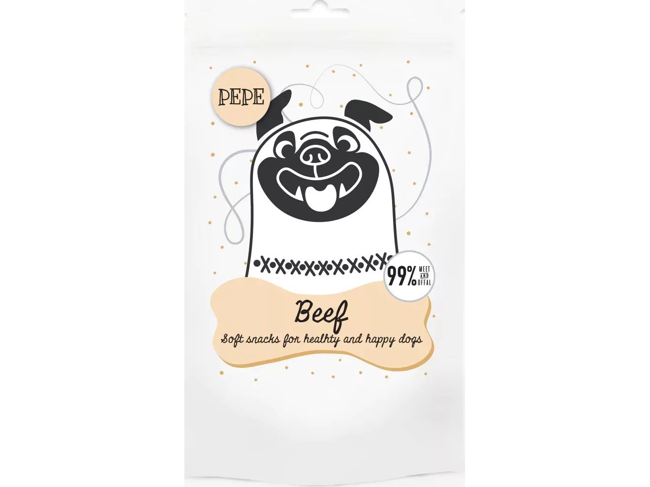 Paka Zwierzaka Paka Zwierzaka Pepe Mini Chunkies Rindfleisch Hundeleckerli 80 G