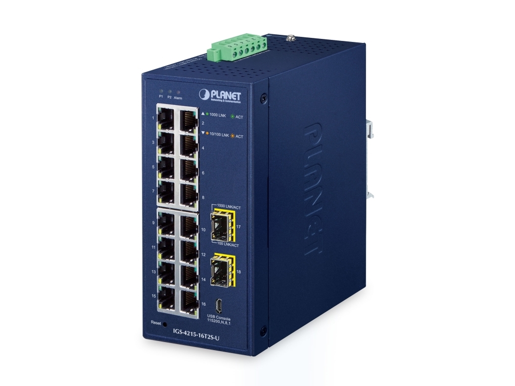Planet Ip30 Industrial L2/L4 16-Port, Managed, L2/L4, Gigabit Ethernet (10/100/1000), Vollduplex, Wandmontage