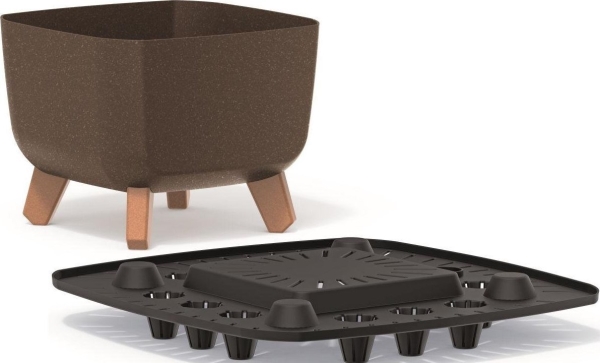 Prosperplast blomkruka GRACIA SQUARE ECO WOOD 24x24 cm, KAWA