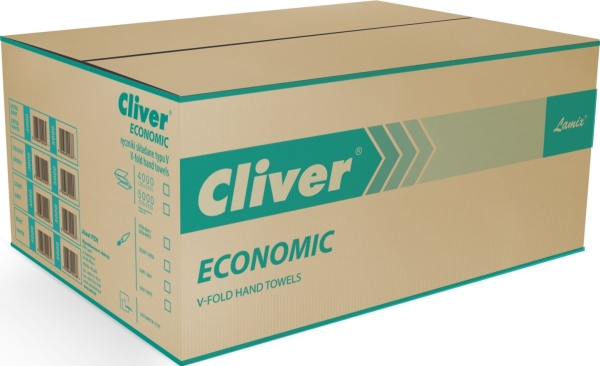 Cliver Papirhåndklæder (Makulatur) 1-Lags 20 X 200, Hvid