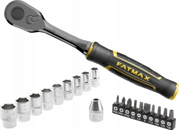 Stanley Skruenøglesæt 21 Dele 1/2" Toppe + Bits