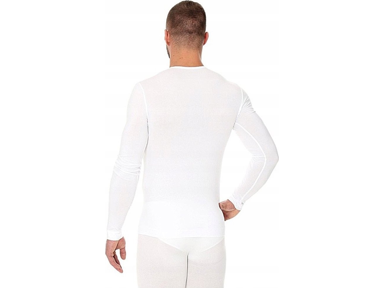 Brubeck Ls01120a Herren Langarm-T-Shirt Weiß M