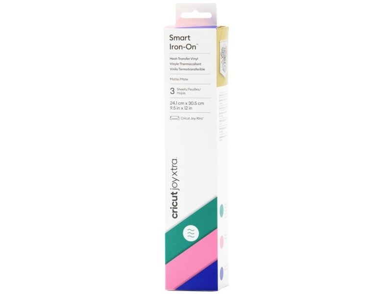 Cricut Joy Xtra Smart Iron-On Hibiscus Sampler - Hobbymateriale - 3 stykker - 24.1 x 30.5 cm - bright teal, pink, kongeblå - vinyl