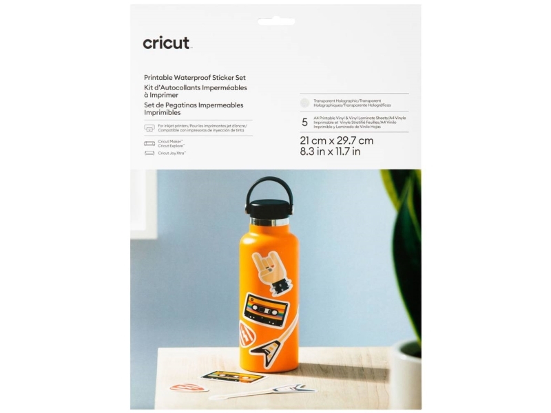 Cricut - Transparent - A4 (210 x 297 mm) 5 ark hängande förpackning - vinyl | Skrivare - Skrivarpapper | GameStuff