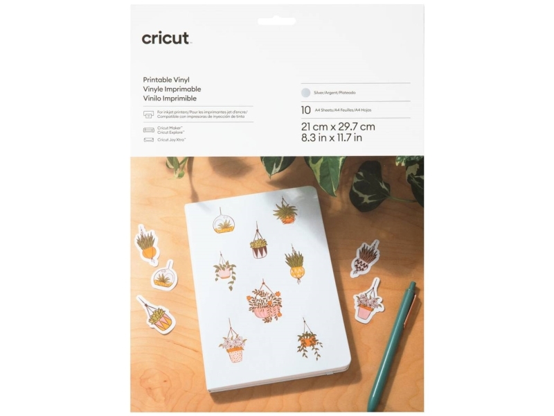 Cricut tulostettava vinyyli A4 foliosarja leikkausleveys 29,7 cm hopea