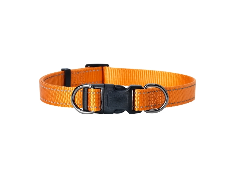 Dogman Nylonhalsbånd Iris Justerbart Orange L