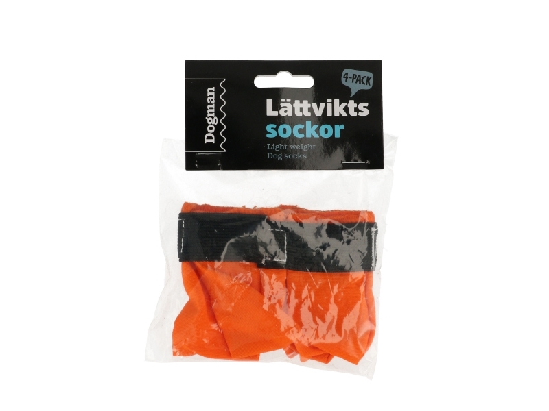 Dogman Letvægtsstrømpe Til Hund 4P Orange Xxs