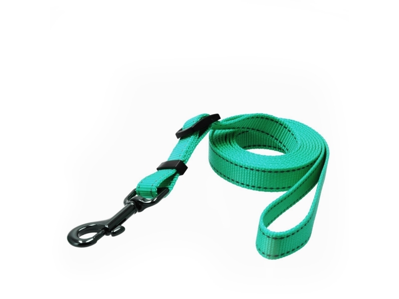 Dogman Iris Justerbar Nylon Hundeline Cyan Stor 20mm 120-200cm
