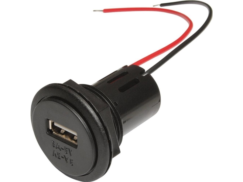 Uttag Infälld montering, klämhylsa ProCar Power USB Einbausteckdose EV mit Gewindehülse 12 V till 5 V, 24 V till 5 V 3 A Kabeln är strippad | Bilvård & Biltillbehör - Bilens Interiörutrustning - Övriga | GameStuff