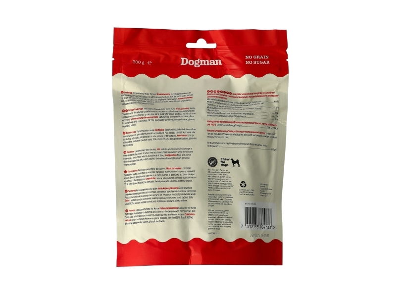 Dogman Strudseomviklede tyggepinde af oksehud 12.5 cm (25-pak)