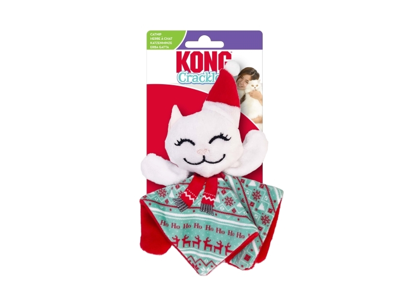 Kong Kattleksak Holiday Crackles Santa Kitty Flerfärgad