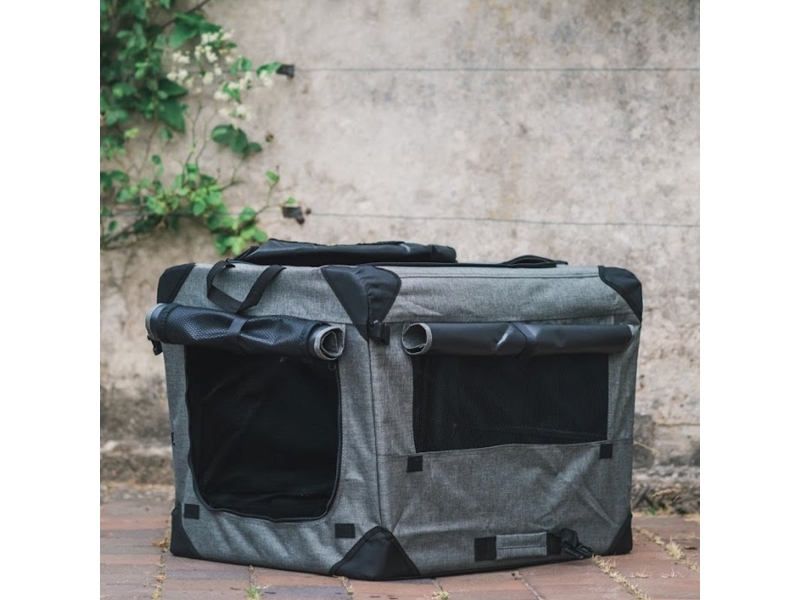 Dogman Milou Canvas Crate Grey XL 81.5x58.5x58.5cm