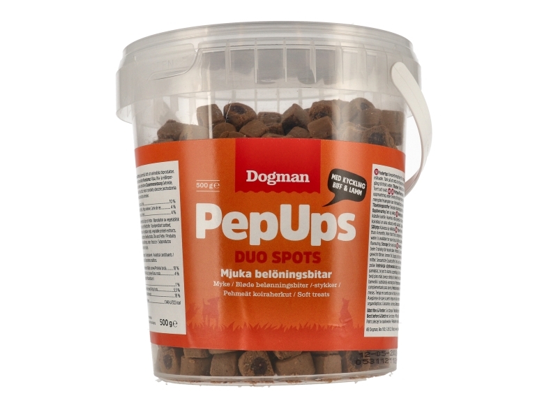 Dogman Pepups Duo Spots 3-smak Hundgodis 500g | Sällskapsdjur - Hund - Hundgodis | GameStuff
