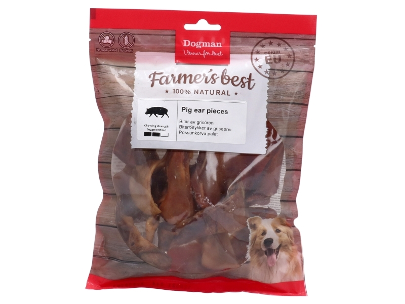 Dogman Stykker af tørret griseøre 250g
