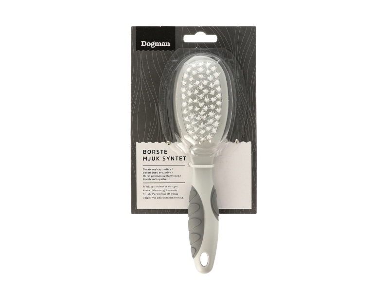 Dogman Blød syntetisk børste til hvalpe og følsomme områder 20cm