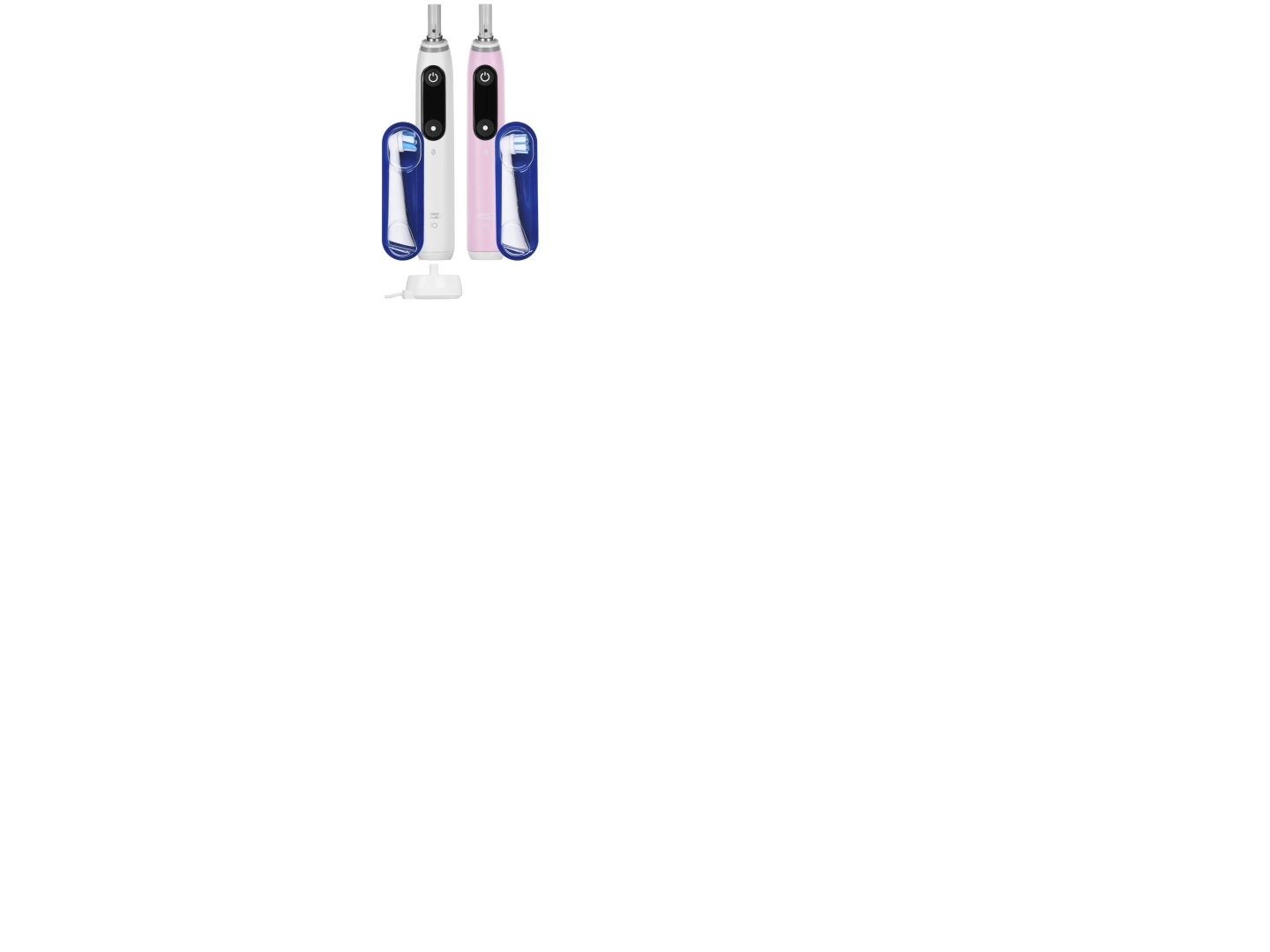 Oral-B iO6 DuoPack elektrisk tandbørste (genopladelig), 2 børstehoveder, 5 tilstande, White/Pink
