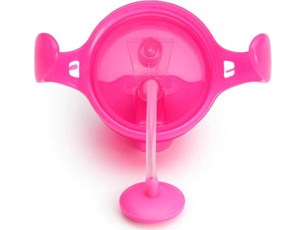 MUNCHKIN 207 ml gertuvė su šiaudeliu TIP&SIP STRAW, rožinė, 6+ mėn.