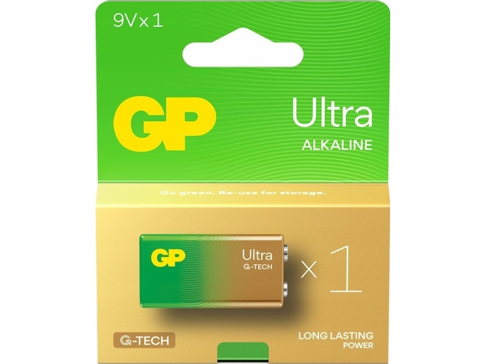 Alternativ bild 0 för GP Batterier Ultra 9V Blockbatteri Alkaline Mangan 9V 1 st